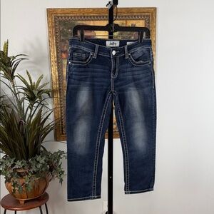 Daytrip Virgo women Capri Cropped Size 27 Blue Denim Jeans 5 pockets Design